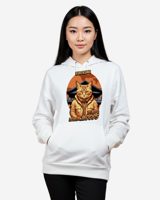 Japan Cat Graphic Oversized Hoodie