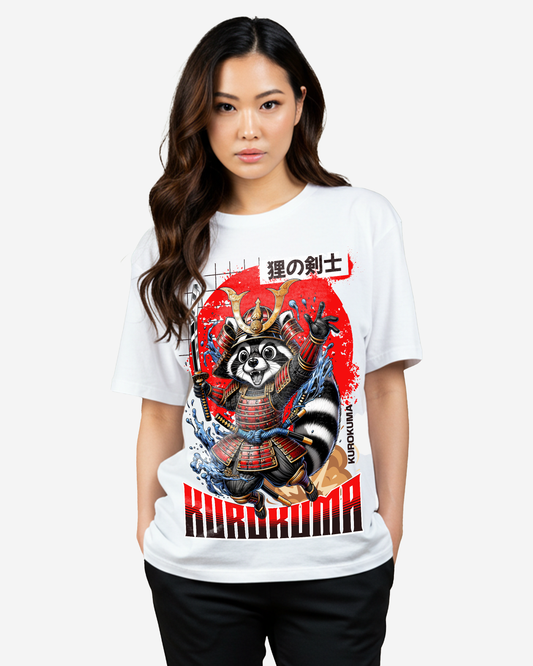 Racoon Samurai Cute Oversized T-Shirt